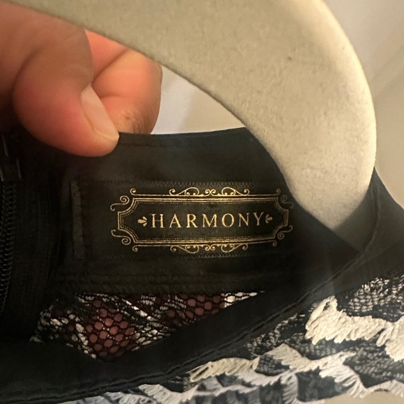 Chic Scallop Lace Black and White Blouse - Picture 2 of 8